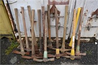 12 mattock tools and one pick; as is