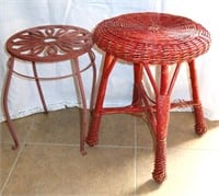metal & wicker stools