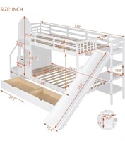 twin size bunk bed with slide