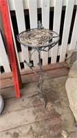 Metal & Wicker Bird Plant Stand