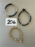 2 Western Bracelets & 1 Detailed Cord Bracelet