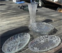 Pressed Glass Dishes and Vase