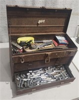 Vintage 7 Drawer Tool Box Loaded with Tools. It's