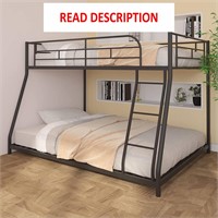 Twin Over Full Metal Bunk Bed with Ladder