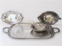 Four Pieces Assorted Silverplate