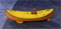 (1) Vintage Wind-Up Metal Toy "Tippy Canoe"