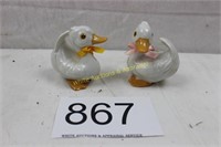 Homco 2 Vintage Porcelain Duck Figurines