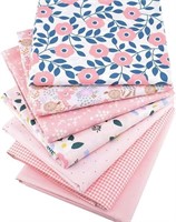 Lorvain 7PCS Pink Fat Quarters Fabric Bundle