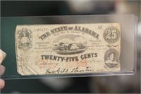 The State of Alabama 25 cents Note