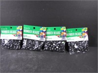 Four Pkgs Black Number Beads - 90 Per Package