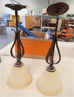 PR OF HANGING LIGHT FIXTURES, 22" LONG