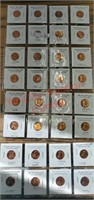 32 Brilliant Uncirculated old Lincoln cents.