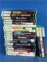 Assorted Xbox 360 including Watchmen, Guitar