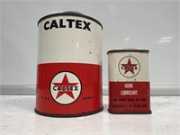 2 x Caltex Tins Inc. 1 Quart & 4oz Handy Oiler