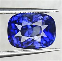 Natural Cushion Royal Blue Sapphire (Flawless-VVS)