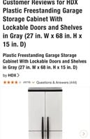 HDX Plastic Freestanding Garage Storage Cabinet