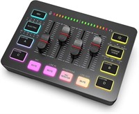 Gaming Audio Mixer,Streaming 4-Channel RGB Mixer