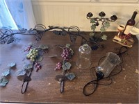 Grape metal candle holders and artwork