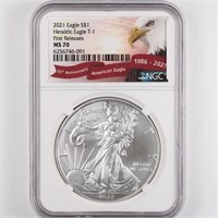 2021 T1 Silver Eagle NGC MS70