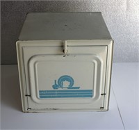 Vintage Metal Bread Box  12.5"W 12"D 12"T