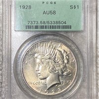 1928 Silver Peace Dollar PCGS - AU58