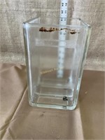 Vintage glass battery jar- crack on top corner