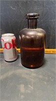 Brown bottle w/glass stopper