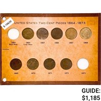 1864-1872 Two Cent Piece Collection [9 Coins]