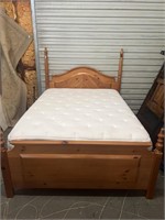 Knotted Pine Queen Size Bed Pillow Top Mattress