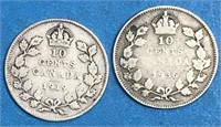 1919 & 1936 10 Cents Silver