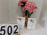 Wall Plaques - Artificial Flowers (New)
