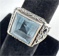 925 Silver Aquamarine Stone Ring