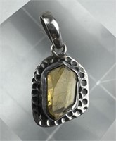 925 Silver Raw Citrine Pendant