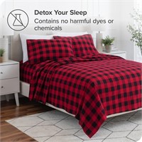 Bare Home Flannel Sheet Set 100% Cotton, Queen