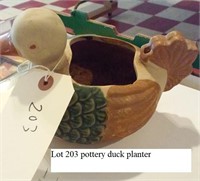 pottery duck planter