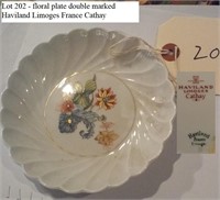 floral plate marked Haviland Limoges France Cathay