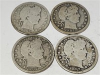1907 Silver Barber Quarters