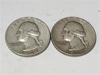 1949 Washington Quarters Silver Coins