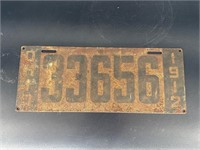 1912 OHIO LICENSE PLATE #33656 TOUGH TO FIND