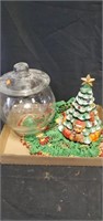 Christmas tree and glass bowl