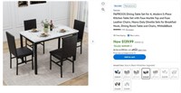 N9635 5-Piece Kitchen Table Set w/ Leather Chairs