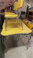 Yellow table and 4 chairs