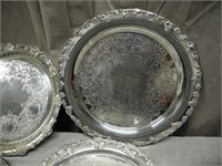 Four Silver Plate Platters