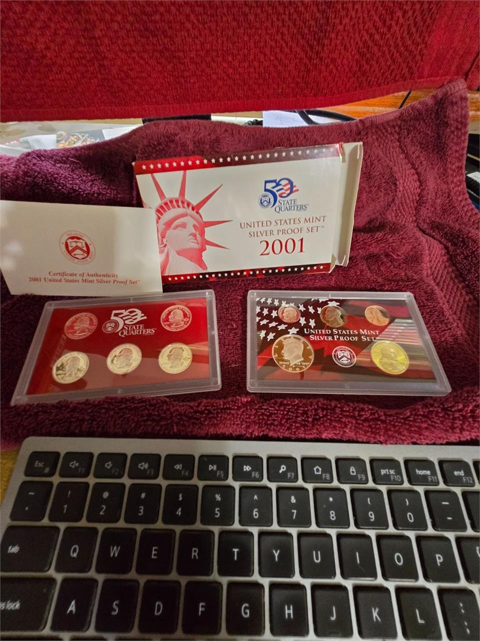 2001 US Mint Silver Proof Set 50 State Quarters