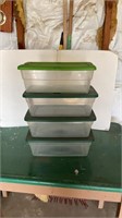 4 small tubs with lids