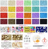 JOJANEAS 28800pcs 2mm Glass Seed Beads 24 Colors