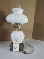 White Lamp with Chimney 18" T  NO SHIP