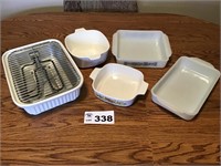 BAKING DISHES, SOME CORNINGWARE