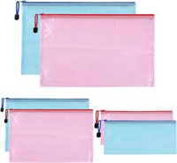 6 Pack Plastic Wallets File Bags