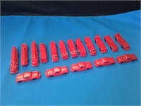 FIRE TRUCKS - Plastic, Assorted - 17 pieces total